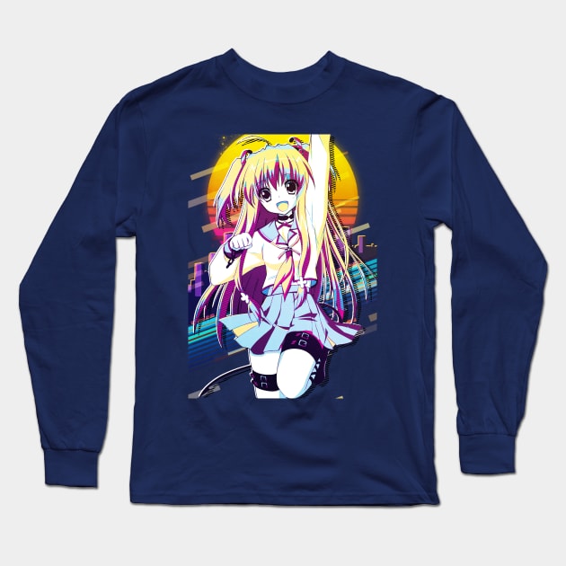 Angel Beats - Yui Long Sleeve T-Shirt by 80sRetro